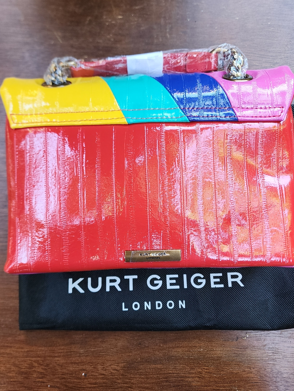Kurt Geiger London Rainbow Wave Leather Kensington Bag NWT - Picture 7 of 15